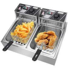 12l 5000w 2 Fry Basket Commercial Electric Deep Fryer Dual Tank Stainless Steel