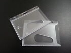 Id Card Holder Rigid Enclosed Clear Plastic Case With Thumb Hole 2 Pack