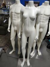 White Full Body Adult Male Amp Female Headless Dress Form Mannequin Iron Base 6ft