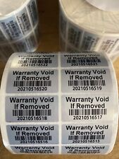 100 Warranty Void Bar Code Hologram Security Label Stickers Tamper Evident Seals