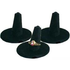 3 Ring Finger Display Velvet Black Jewelry Holder Stand