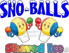 Sno Balls Shaved Ice Decal 24 Cup Snow Cones Concession Cart Trailer Sticker