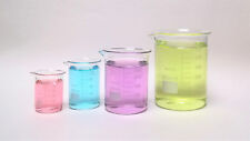 4 Beaker Set 50ml 100ml 250ml 600ml Griffin Borosilicate Glass Beakers Lab New
