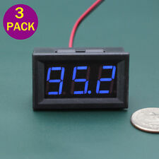 3pcs Dc 5 120v Mini Voltmeter Blue Led Panel 2 Wire Volt Meter 3 Digital Display