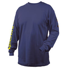Revco Black Stallion Navy 7 Oz Fr Cotton Knit Long Sleeve T Shirt Size Small