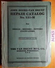John Deere Van Brunt Drill Seeder Sower Cultivator Repair Parts Catalog Manual