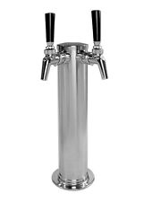 Kegco 14 Tall Polished Stainless Steel Tower Perlick Dual Faucet Taps Keg