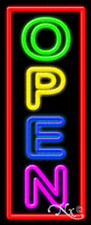 New Open 32x13 Vertical Border Real Neon Sign Withcustom Options 11604