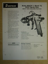 Binks Mach 1 Mach 1v Hvlp Air Spray Gun Parts User Manual