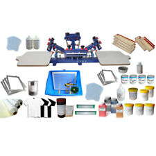 4 Color 2 Station Screen Printing Start Kit Silk Screen Press Machine Amp Ink Tool
