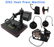 Used 5 In 1 Heat Press Machine Swing Away T Shirt Mug Digital Transfer Combo