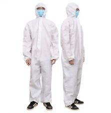 6pc Hazmat Protective Suit Gown Coverall Personal Protection Zip Frnt W Tape