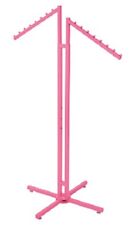 2 Way Clothing Rack Hot Pink Slant Arm Garment Retail Display 48 72 H