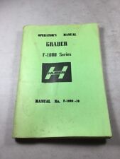 Huber F 1000 Series Grader Operators Manual