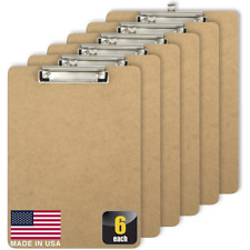 Officemate Letter Size Wood Clipboards Low Profile Clip 6 Pack Clipboard B