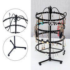 360 Rotating Earring Holder Stand Wrought Iron Jewelry Organizer Display Rack