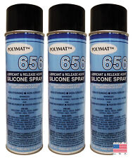 Qty 3 Polymat 656 Silicone Spray Non Greasy Lubricant For Yard Tools Snow Blower