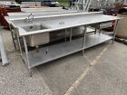 128 Stainless Steel Prep Table With Sink And Drawer