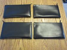 4 Black Vinyl Zipper Bank Bags Money Jewelry Pouch Coin Currency Wallet Coupons