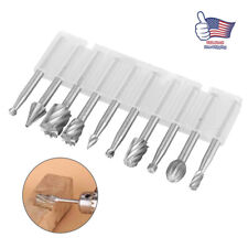 10pack 18 Shank Tungsten Carbide Burr Rotary Drill Bits Tools Cutter Files Set