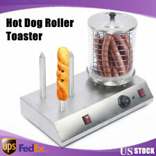 110v Stainless Steel Hot Dog Roller Steamer Warmer Machine Food Bun Commercial