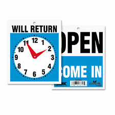 Headline Sign Double Sided Openwill Return Sign Withclock Hands Plastic 7 12 X 9