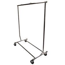Adjustable Single Bar Clothing Rack Clothes Garment Hanger Display With Wheels