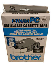 Brother P Touch Pc Cx 1511 Tape Cassette 50 New Sealed 1 Black On Clear