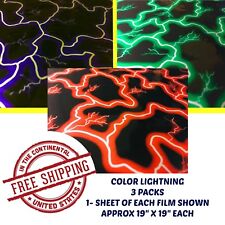 Hydrographic Water Transfer Hydro Dipping Dip Kit Film Color Lightning 3 Pack