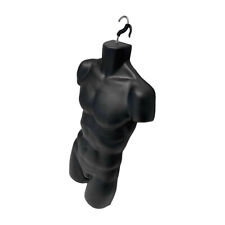 34h Male Torso Plastic Hanging Mannequin Body Form Black Half Round Torso Form