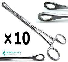 10 Pcs Foerster Sponge Straight Forceps 12 Serrated Jaws Surgical Instruments