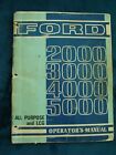 Ford  Tractor 2000300040005000 All Purpose Operators Manual 1963