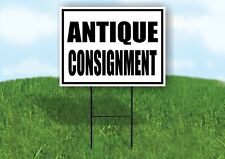 Antique Consignment Black Border Yard Sign Road With Stand Lawn Sign