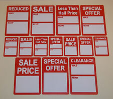 Bright Red Sale Was Now Clearance Price Point Stickers Sticky Labels Tags