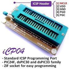 Icp04 Microchip Multi Pic24fdspic30 And Dspic33 Zif Adapter For Icp02 Amp Pickit2
