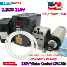 Usa2200w 22kw 110v Water Cooled Cnc Spindle Motoramp Inverterampclampamppumpampcollet