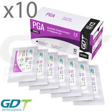 10 Synthetic Braided Pga Ploglycolic Sterile Sutures 12pcs 20mm Reverse Cutting
