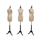 Female Adult Coat Form Mannequin Torso Pinnable Dress Form With Black Wood Base