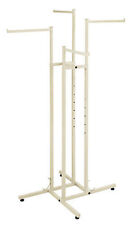 Clothes Rack Four Way 4 Straight Arms Clothing Garment Retail Display Ivory 72