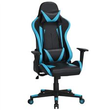 Computer Gaming Chairs Leather Chairs Adjustable Swivel Racing Chairs Neon Blue