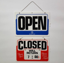 Business Open Closed Sign 8x11 Show Time Will Return In Hour And Min Am Amp Pm