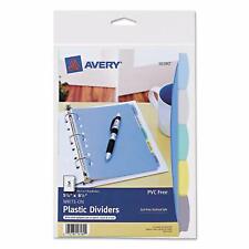 Avery 5 Tab Plastic Mini Binder Dividers Write Erase Multicolor Tabs 1 Set