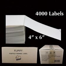 4000 4x6 Fanfold Direct Thermal Shipping Labels For Zebra Amp Rollo Printers