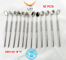 12 Pcs Dental Mouth Mirror 4 Set Withhandle Dental Instrument Stainless Steel New
