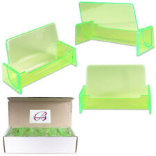12pcs Clear Green Acrylic Office Business Name Card Holder Display Stand Desktop