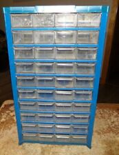 Vintage Blue Metal 40 Drawer Small Parts Cabinet In Good Shape Used