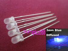 1000pcs 3mm Blue Diffused Round Bright Led Leds Bulb Light Lamp With Long Pins