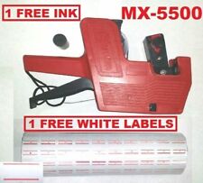 Mx 5500 8 Digits Red Price Tag Gun 5000 White With Red Lines Label 1 Ink