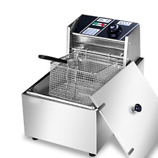 63qt6l Electric Deep Oil Fryer Stainless Steel Home Restaurant With Basket