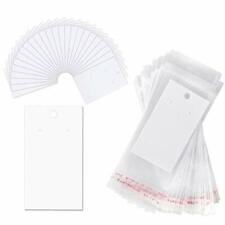 Paper Amp Plastic Jewelry Earrings Display Cards Rectangle White Withself Seal Ba